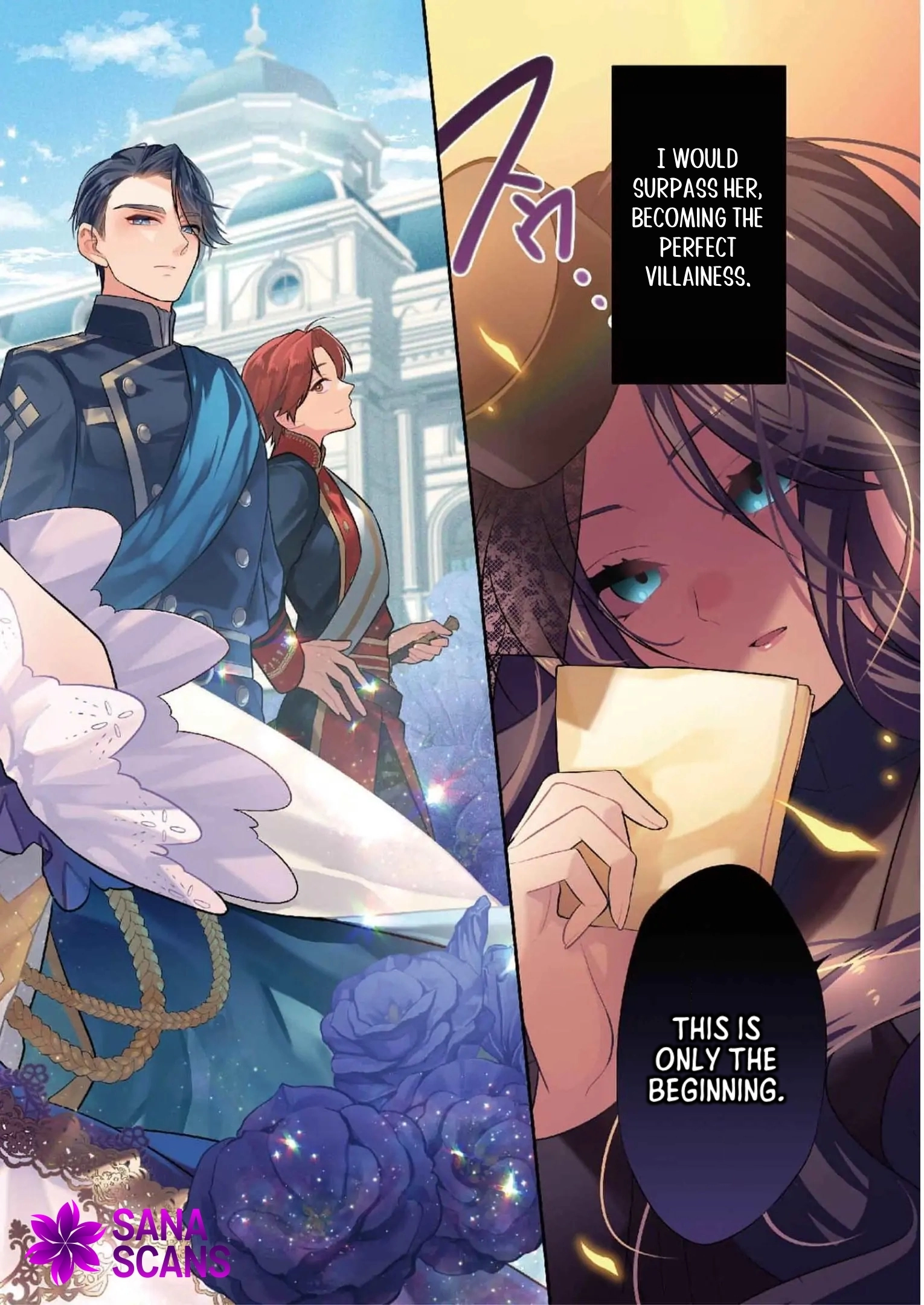 The fallen villainess rewinds fate, seeking to embody the flawless evil. Chapter 1 Page 3